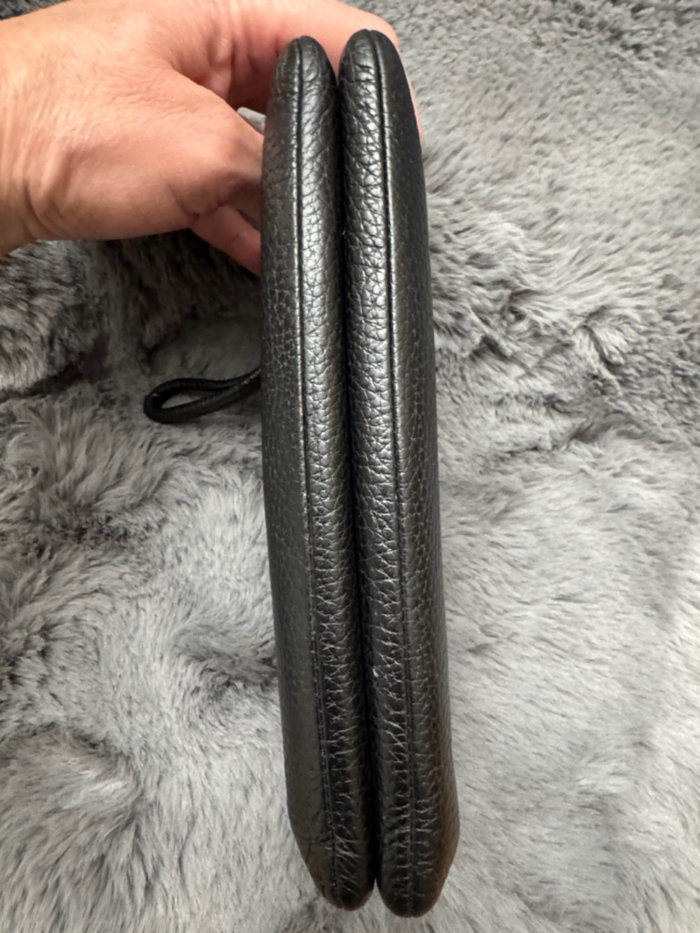 Coach Black Pebbled Leather Wristlet with Gold Accent - Picture 8 of 8